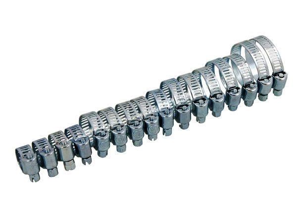 16pc Hose Clip Set - hose set jubilee clips clamps pipe 16pc 32mm 13mm new garage plumbing sizes