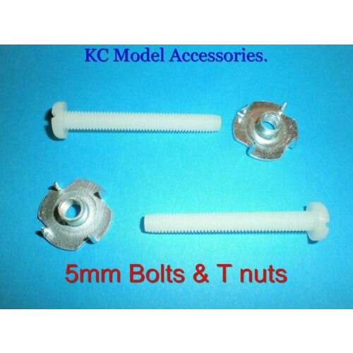 Nylon 5mm x 40 mm Bolts & T Nut Fasteners. - CeeKay Traders UK