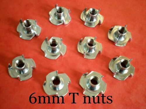 6 mm Captive T Nuts / Blind Nuts M6 x 10 pieces - CeeKay Traders UK