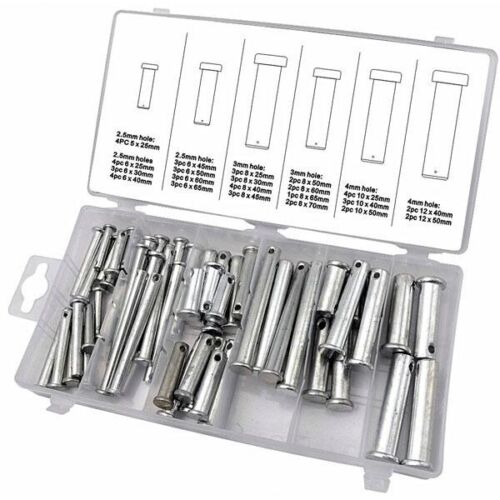 Clevis Pins Set 60 piece Zinc Finished