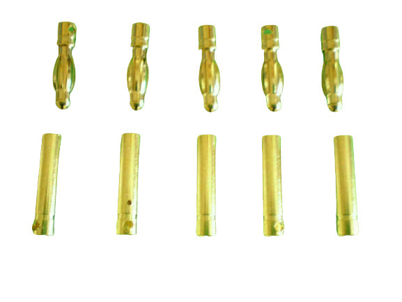 Gold Plated Bullet Connectors 4mm 5 x pairs - CeeKay Traders UK