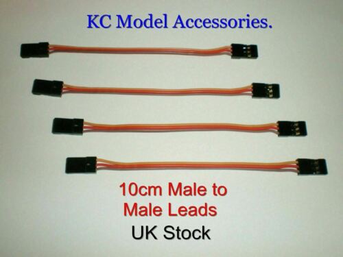 Servo Leads Male to Male 10cm x 4 Quadcopter JR/Hitec/Futaba Tricopter Hex - CeeKay Traders UK