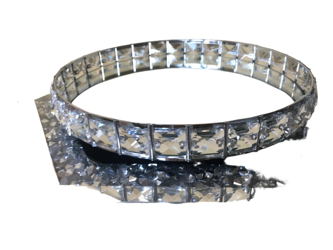 Mirrored Crystal Vanity Makeup Tray Jewelry Trinket Display - CeeKay Traders UK
