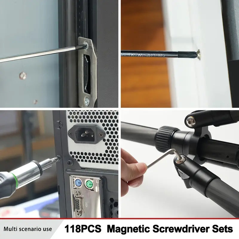 118pcs Magnetic Screwdriver Kit, Multifunctional Screwdriver Kit