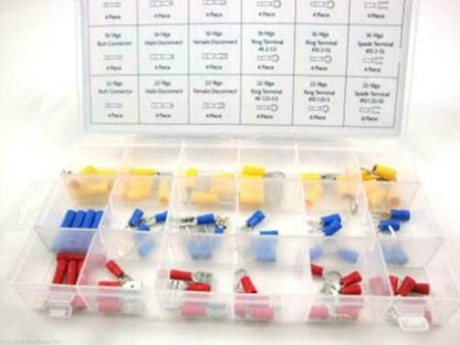 Toolzone 76pc Spade Terminal Assortment Iin A Plastic Storage Case Pl277 Spade Terminal Connector Wire 76pc Assortment Iin Plastic Storage Case