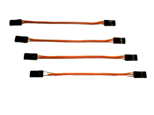 Servo Leads  Male to Male 10cm x 4 Quadcopter JR/Hitec/Futaba  Tricopter Hex - CeeKay Traders UK