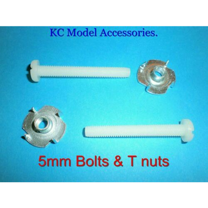 Nylon 5mm x 40 mm Bolts & T Nut Fasteners. - CeeKay Traders UK