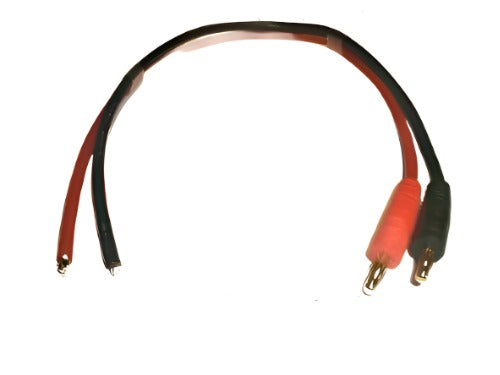 Banana Bullet Charger Connectors 4mm Plus 14 AWG Silicone Wire Leads. - CeeKay Traders UK