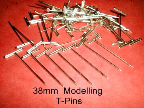T-PINS 38mm LONG FOR MODELLING & CRAFTS x 50 PINS. - CeeKay Traders UK