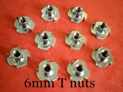 6 mm Captive T Nuts / Blind Nuts M6 x 10 pieces - CeeKay Traders UK