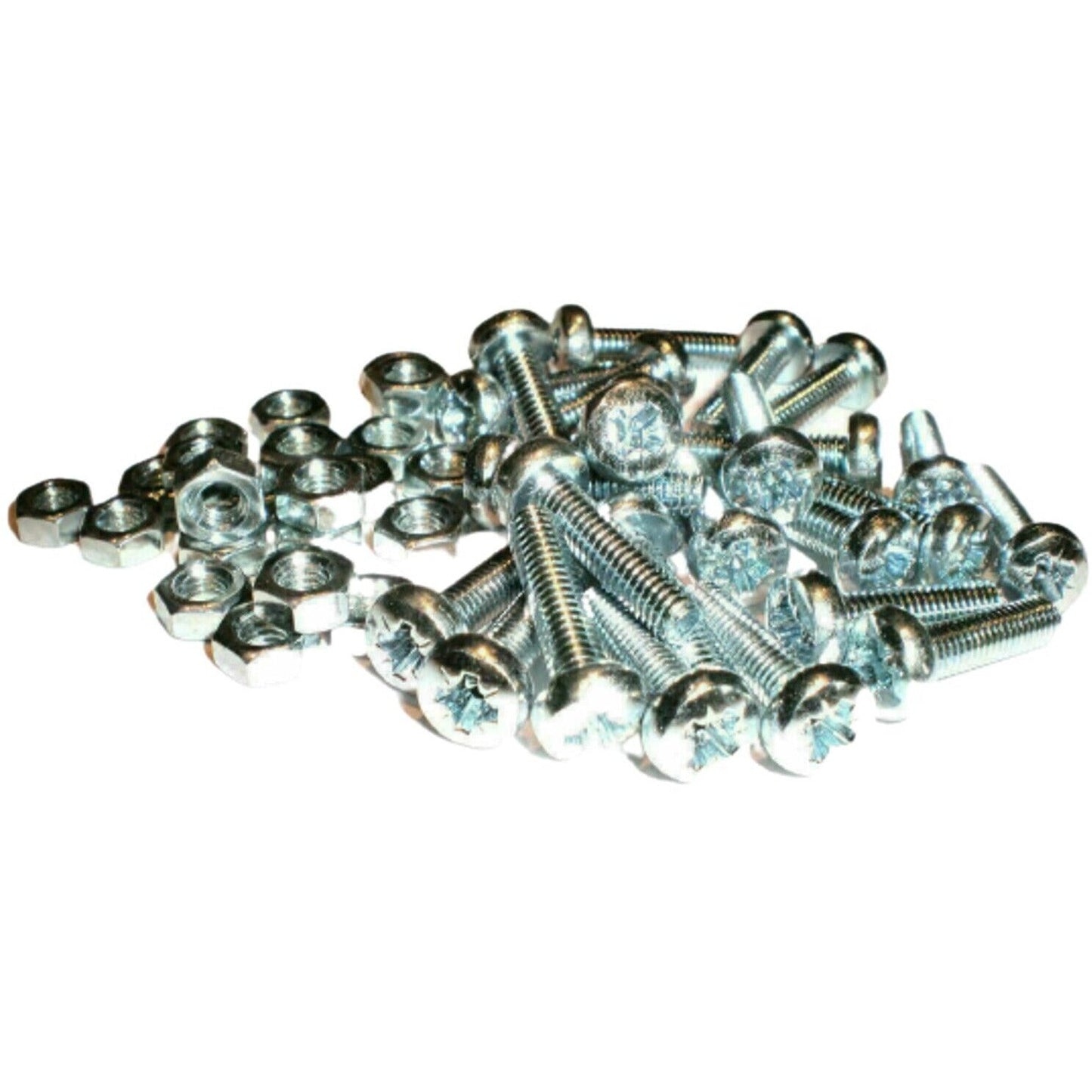 4mm Machine Screws & Nuts Pozi Pan Head Zinc Plated Various Lengths 4mm Dia