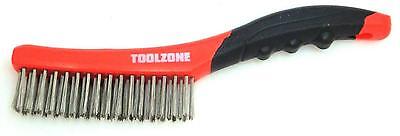 Stainless Steel Wire Brush 4 Row Workshop Garage Welding Rust Dirt Paint - CeeKay Traders UK