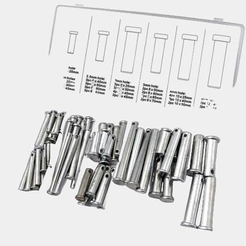 Clevis Pins Set 60 piece Zinc Finished